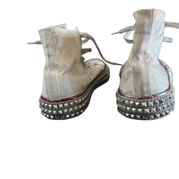 NAN-KU Couture CRUISE Studded High Top Sneakers US 8.5 Canvas Punk Rock Glam - Picture 4 of 9